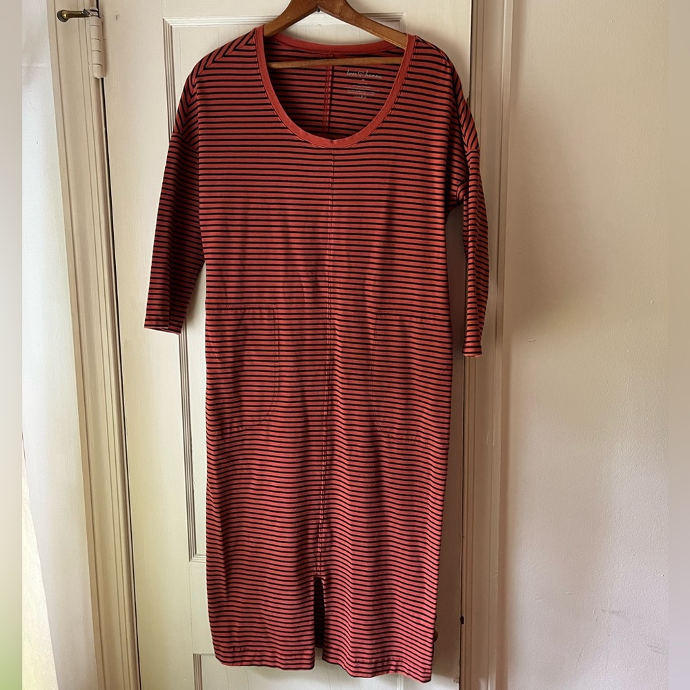 Hanna Andersson stretch striped midi dress